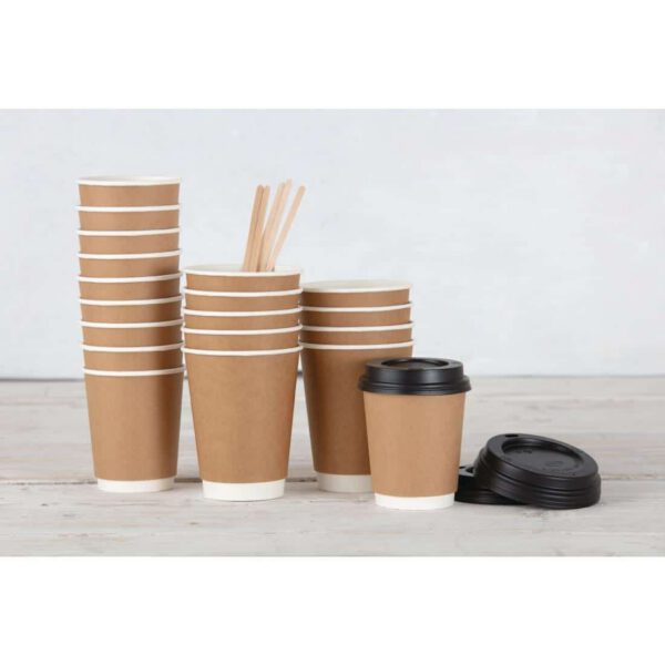 Fiesta Recyclable Coffee Cups Double Wall Kraft 225ml / 8oz (Pack of 500) - Image 6