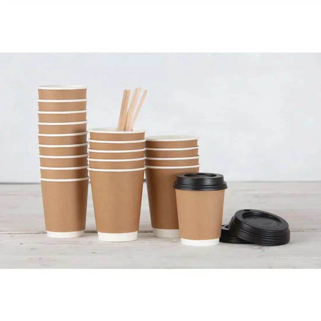 Fiesta Recyclable Coffee Cups Double Wall Kraft 340ml / 12oz (Pack of 500) - Image 6