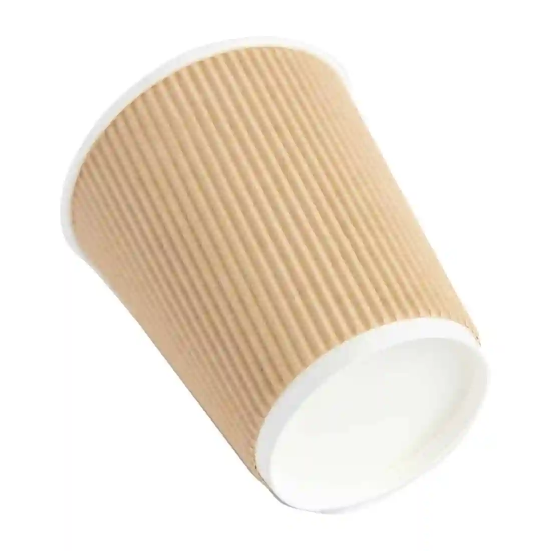 Fiesta Recyclable Coffee Cups Ripple Wall Kraft 225ml / 8oz (Pack of 500) - Image 3