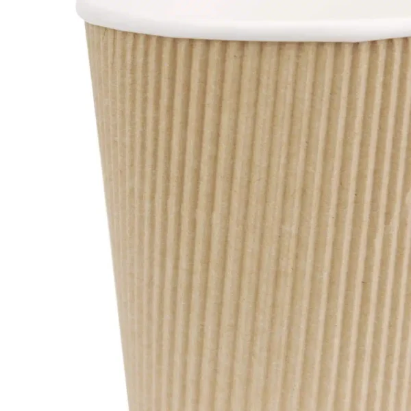 Fiesta Recyclable Coffee Cups Ripple Wall Kraft 225ml / 8oz (Pack of 500) - Image 5