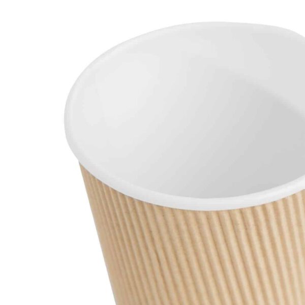 Fiesta Recyclable Coffee Cups Ripple Wall Kraft 340ml / 12oz (Pack of 25) - Image 3