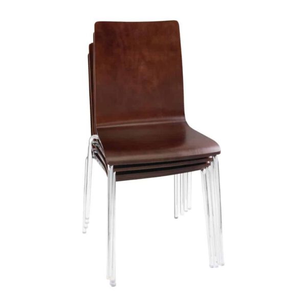 Bolero Square Back Side Chair Dark Chocolate Finish (Pack of 4) - Image 4