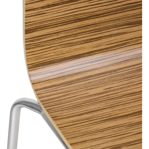 Bolero Square Back Side Chair Zebrano (Pack of 4) - Image 4