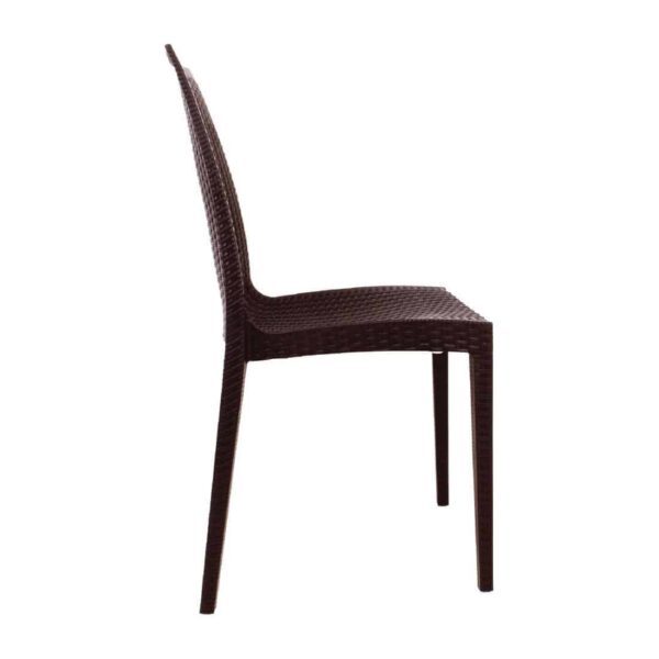Bolero PP Rattan Bistro Side Chairs Brown (Pack of 4) - Image 3