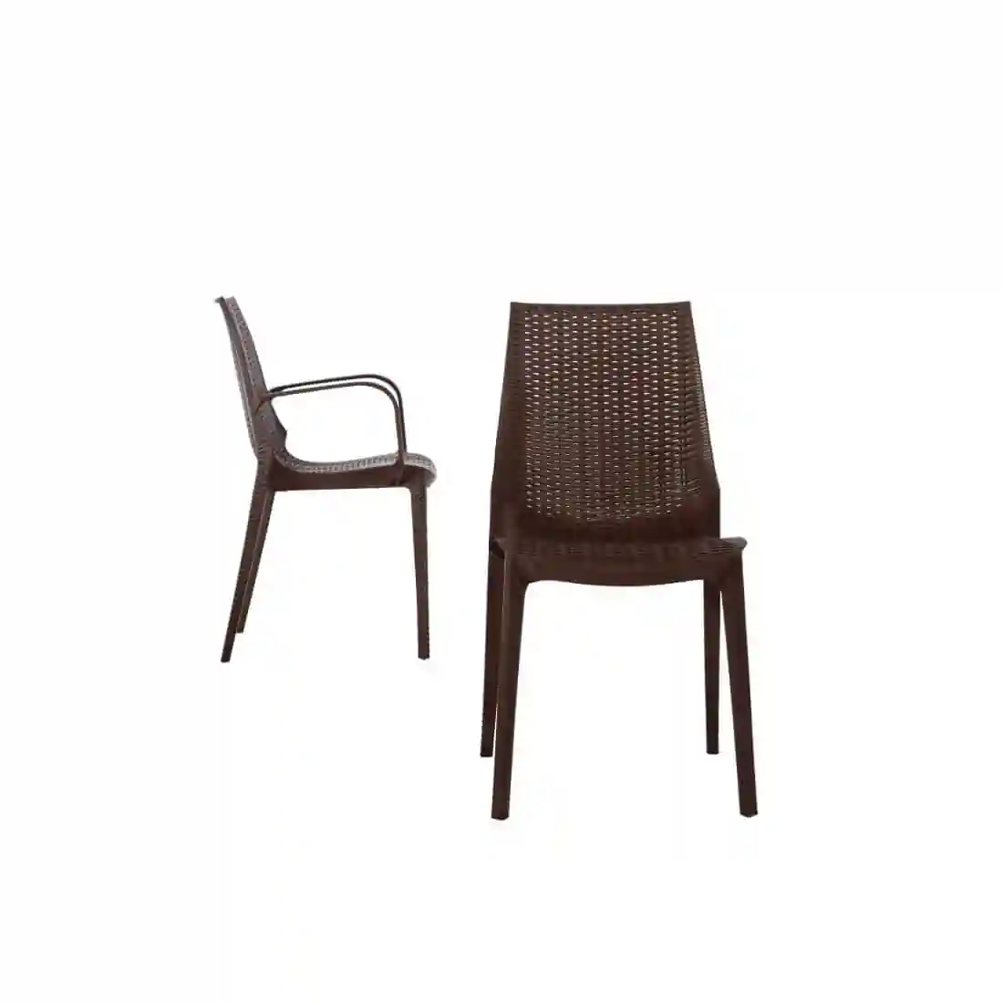 Bolero PP Rattan Bistro Side Chairs Brown (Pack of 4) - Image 6