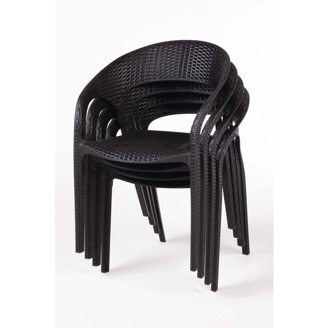 Bolero PP Rattan Wraparound Armchairs (Pack of 4) - Image 11
