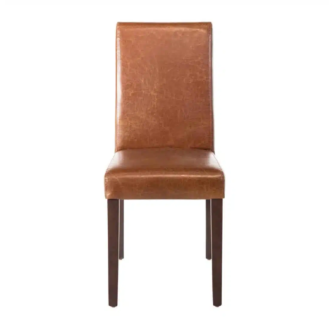 Bolero Faux Leather Dining Chair Antique Tan (Pack of 2) - Image 2