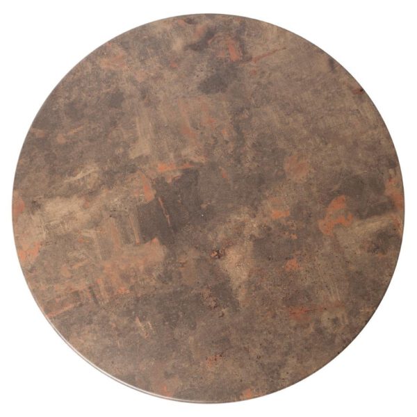Werzalit Pre-drilled Round Table Top  Rust Brown 700mm - Image 2