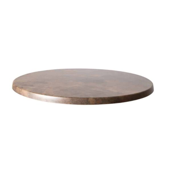 Werzalit Pre-drilled Round Table Top  Rust Brown 700mm - Image 3