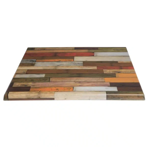 Werzalit Pre-drilled Square Table Top Blanchas Red 800mm - Image 2