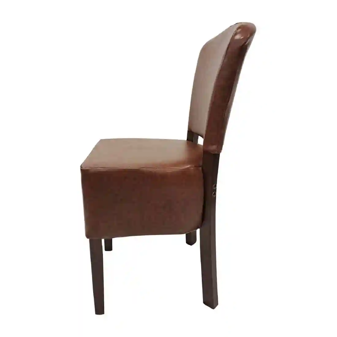 Hanoi Dining Chair In Dark Walnut with Bison Vinyl Espresso (Pack of 2) - Image 2