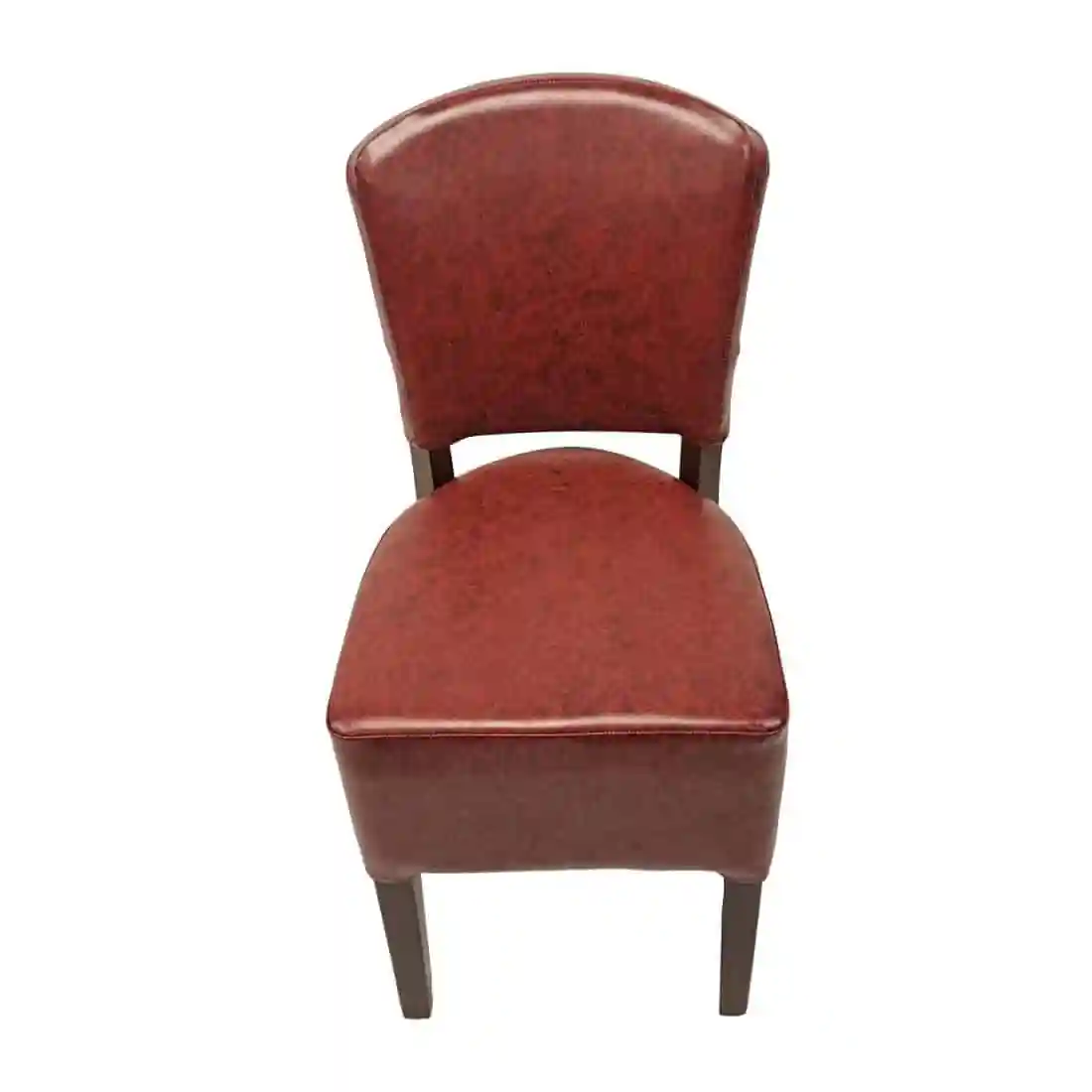 Hanoi Dining Chair In Dark Walnut with Bison Vinyl Bordeaux (Pack of 2) - Image 2