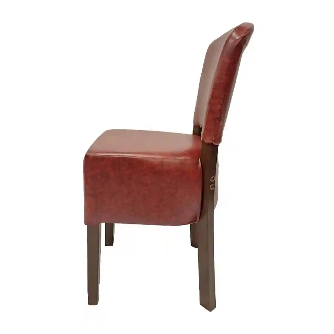 Hanoi Dining Chair In Dark Walnut with Bison Vinyl Bordeaux (Pack of 2) - Image 3