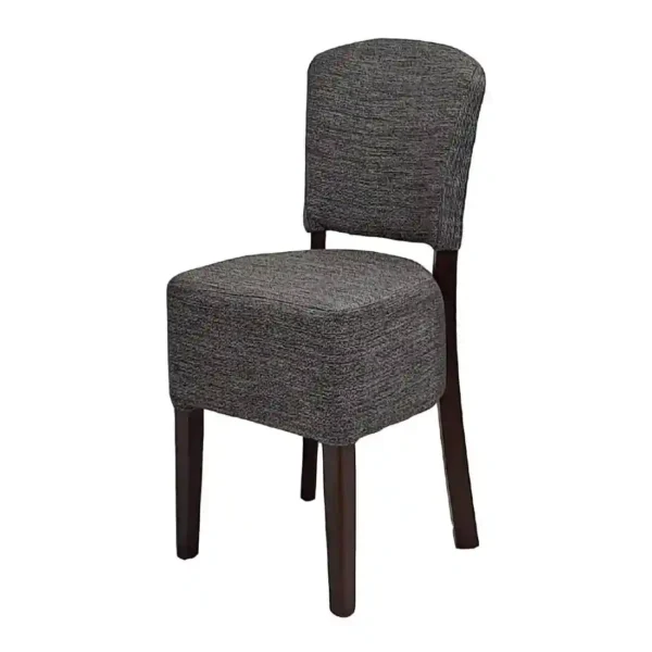 Hanoi Dining Chair In Dark Walnut with Shetland Smoke Seatpad (Pack of 2) - Image 1