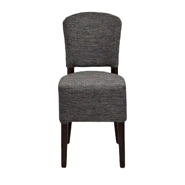 Hanoi Dining Chair In Dark Walnut with Shetland Smoke Seatpad (Pack of 2) - Image 2