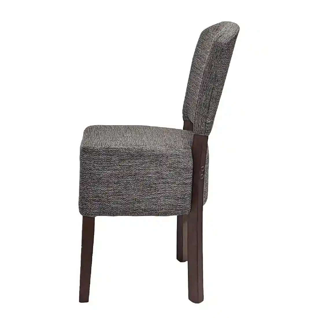Hanoi Dining Chair In Dark Walnut with Shetland Smoke Seatpad (Pack of 2) - Image 3