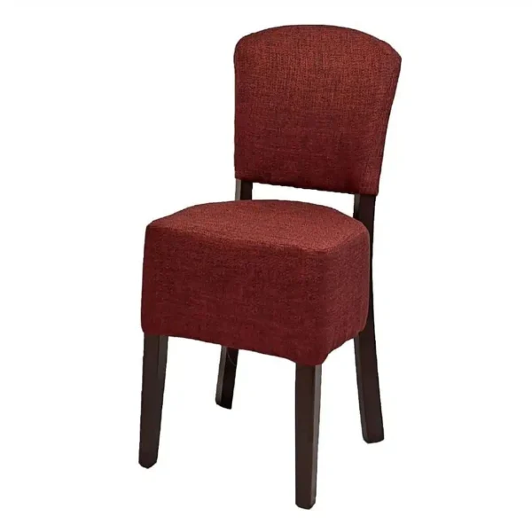 Hanoi Dining Chair In Dark Walnut with Shetland Scarlet Seatpad (Pack of 2) - Image 1