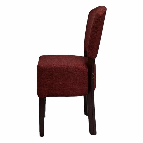 Hanoi Dining Chair In Dark Walnut with Shetland Scarlet Seatpad (Pack of 2) - Image 2