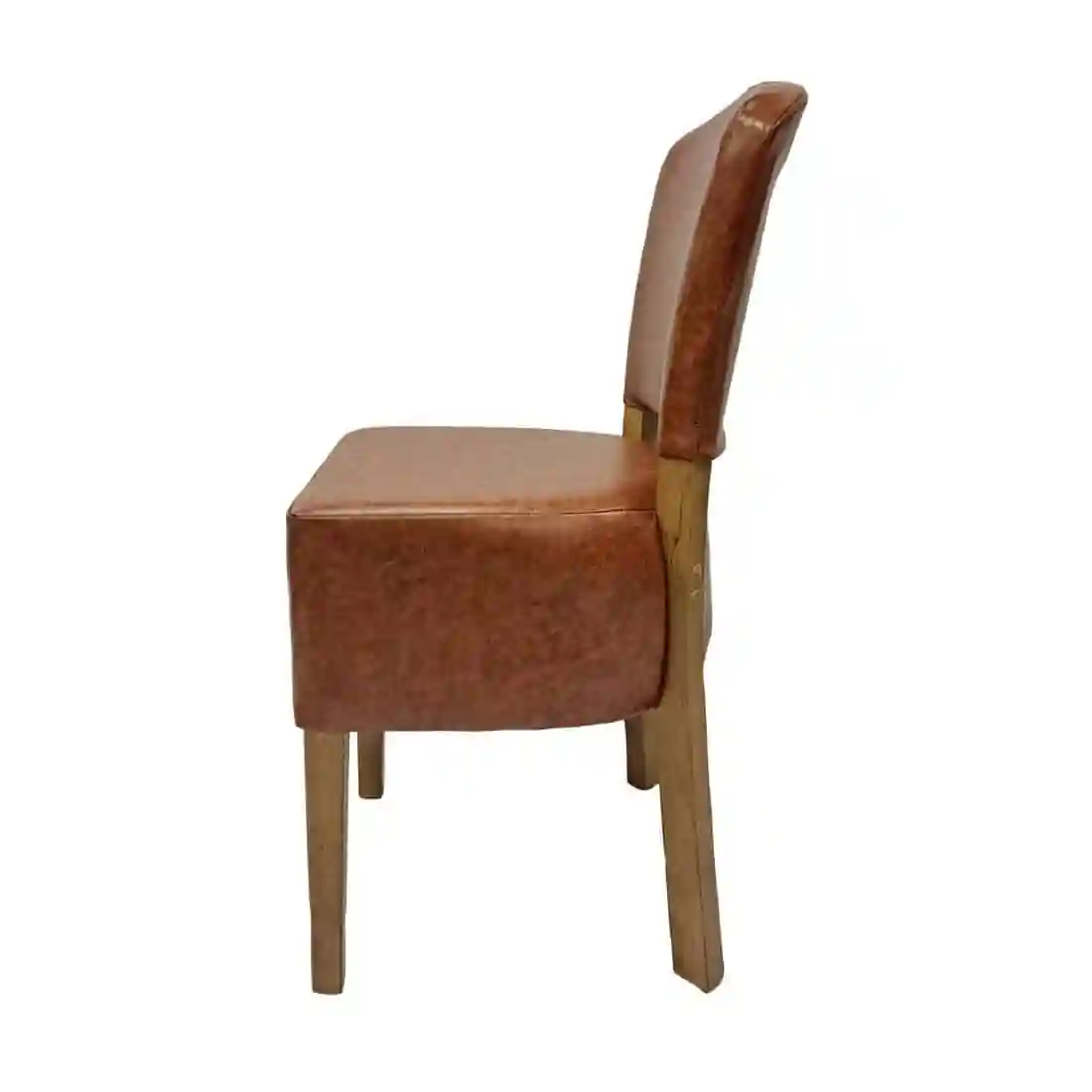 Hanoi Dining Chair In Weathered Oak with Bison Vinyl Tan (Pack of 2) - Image 2