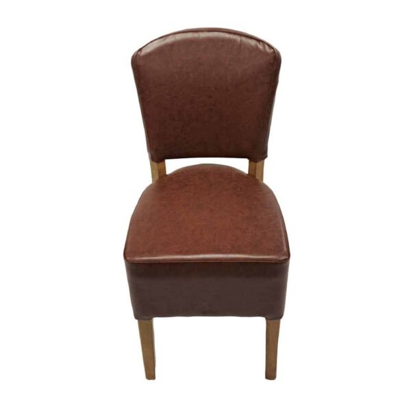 Hanoi Dining Chair In Weathered Oak with Bison Vinyl Espresso (Pack of 2) - Image 2