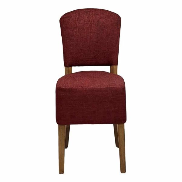 Hanoi Dining Chair In Weathered Oak with Shetland Scarlet Seatpad (Pack of 2) - Image 2