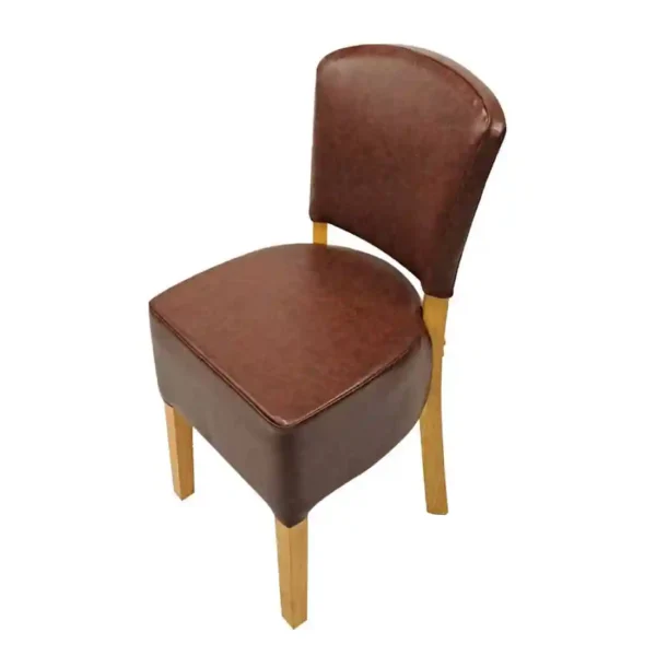 Hanoi Dining Chair In Soft Oak with Bison Vinyl Espresso (Pack of 2) - Image 1