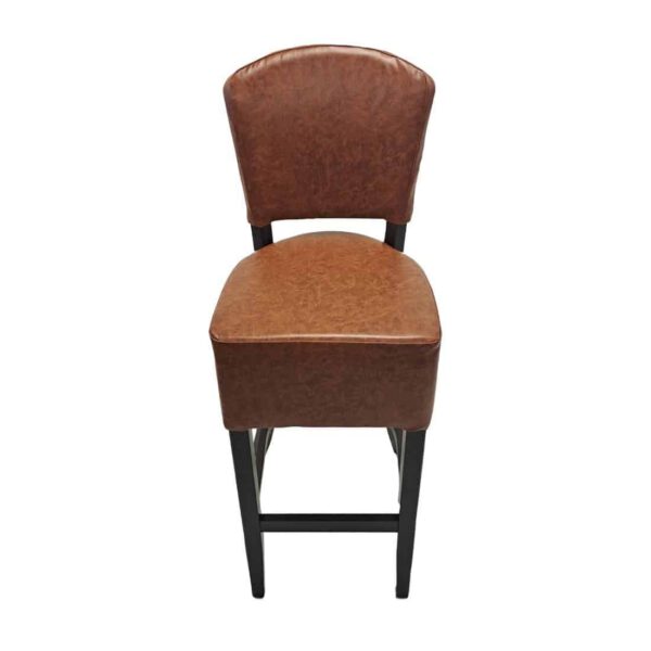 Hanoi Bar Chair in Dark Walnut with Bison Tan Vinyl - Image 2