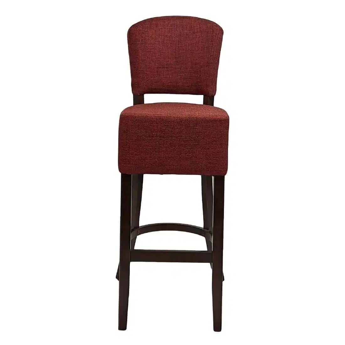 Hanoi Bar Chair in Dark Walnut with Shetland Scarlet Seatpad - Image 2