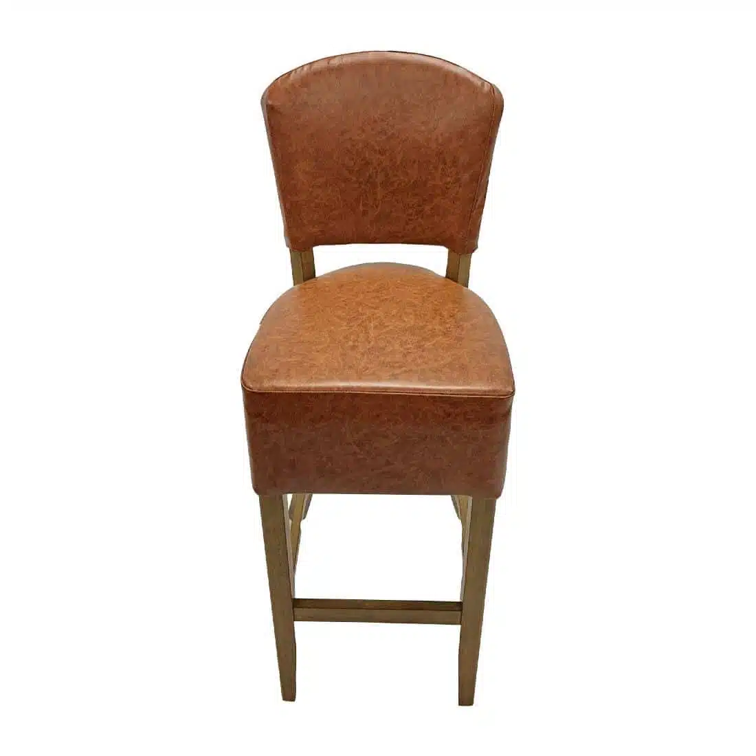 Hanoi Bar Chair in Weathered Oak with Bison Tan Vinyl - Image 3