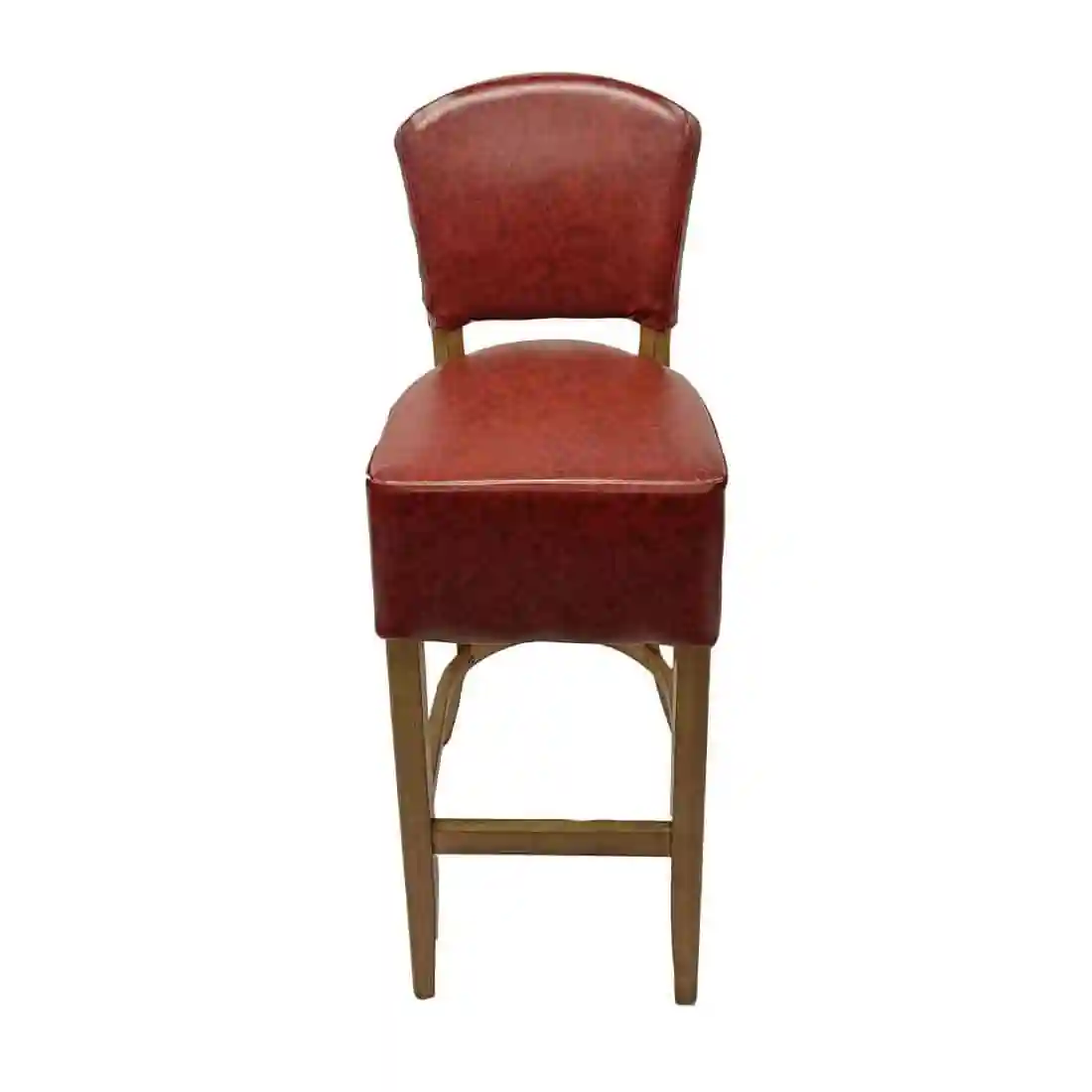Hanoi Bar Chair in Weathered Oak with Bison Bordeaux Vinyl - Image 2