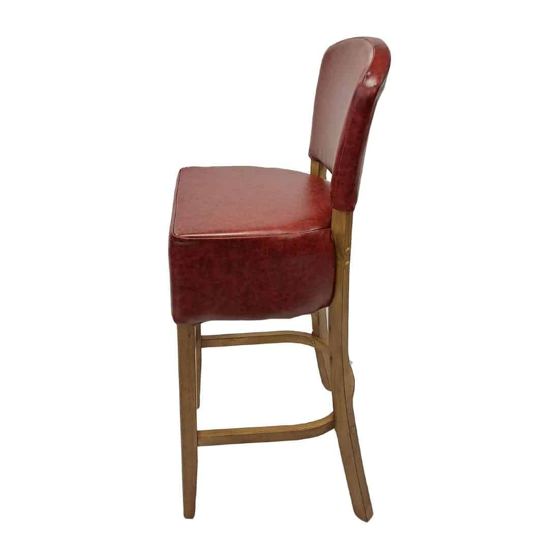 Hanoi Bar Chair in Weathered Oak with Bison Bordeaux Vinyl - Image 4