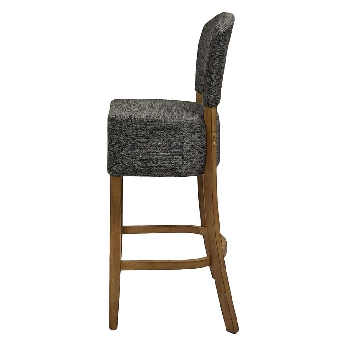 Hanoi Bar Chair in Weathered Oak with Shetland Smoke Seatpad - Image 4