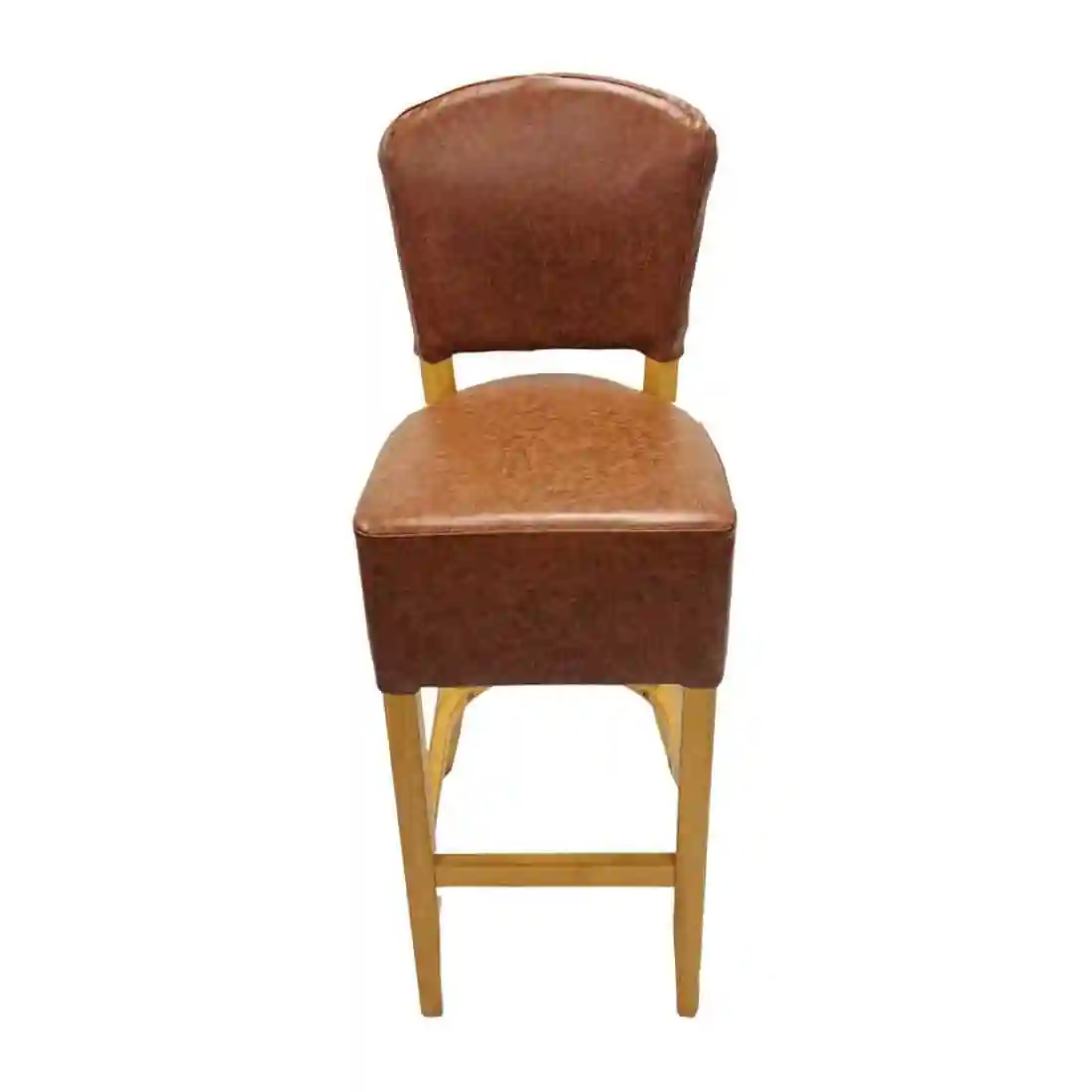 Hanoi Bar Chair in Soft Oak with Bison Tan Vinyl - Image 2