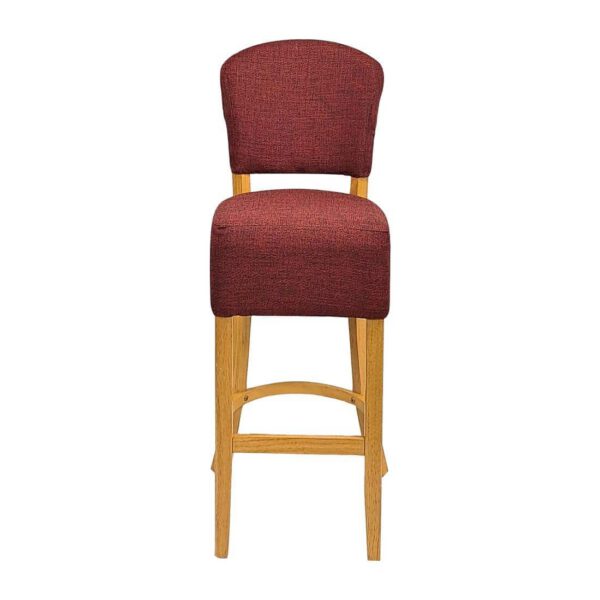 Hanoi Bar Chairs in Soft Oak with Shetland Scarlett Seatpad - Image 2