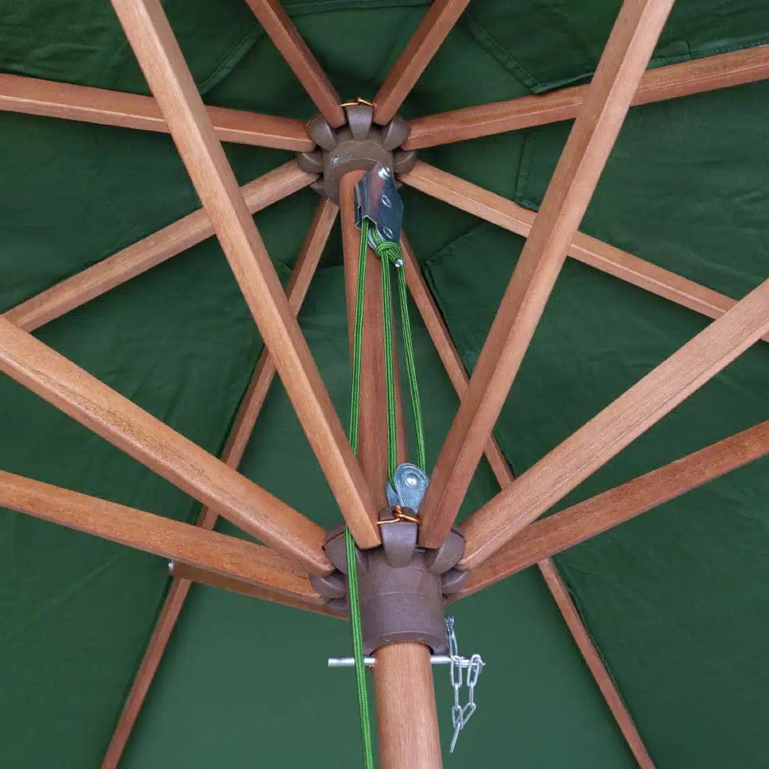 Rowlinson Willington Wooden Parasol Green 2.7m - Image 4