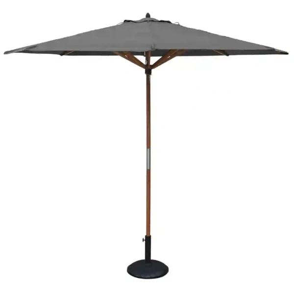 Rowlinson Willington Wooden Parasol Grey 2.7m with Base 15kg - Image 1