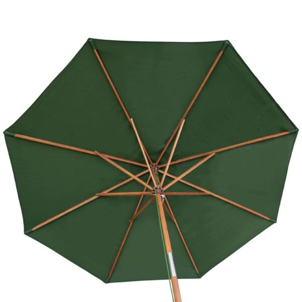 Rowlinson Willington Wooden Parasol Green 2.7m with Base 15kg - Image 4