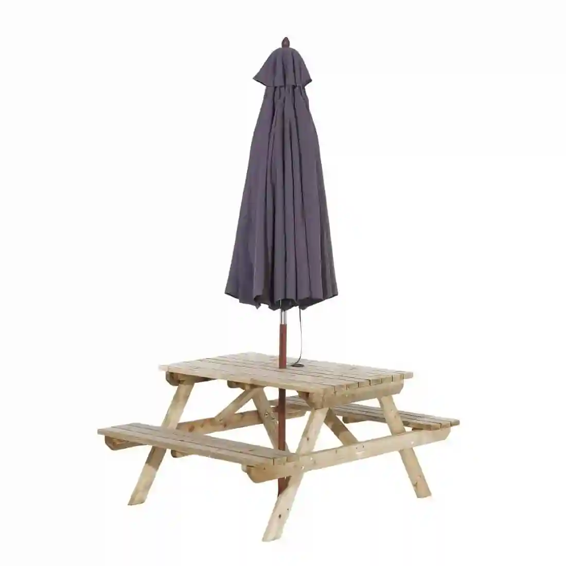 Rowlinson Picnic Table 4ft with Grey Parasol 2.7m - Image 2