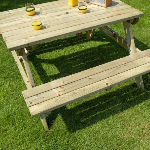 Rowlinson Picnic Table 4ft with Grey Parasol 2.7m - Image 11