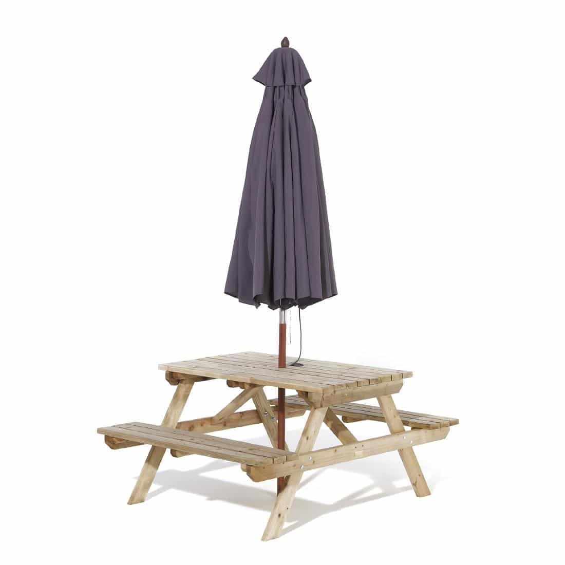 Rowlinson Picnic Table 5ft with Grey Parasol 2.7m - Image 8