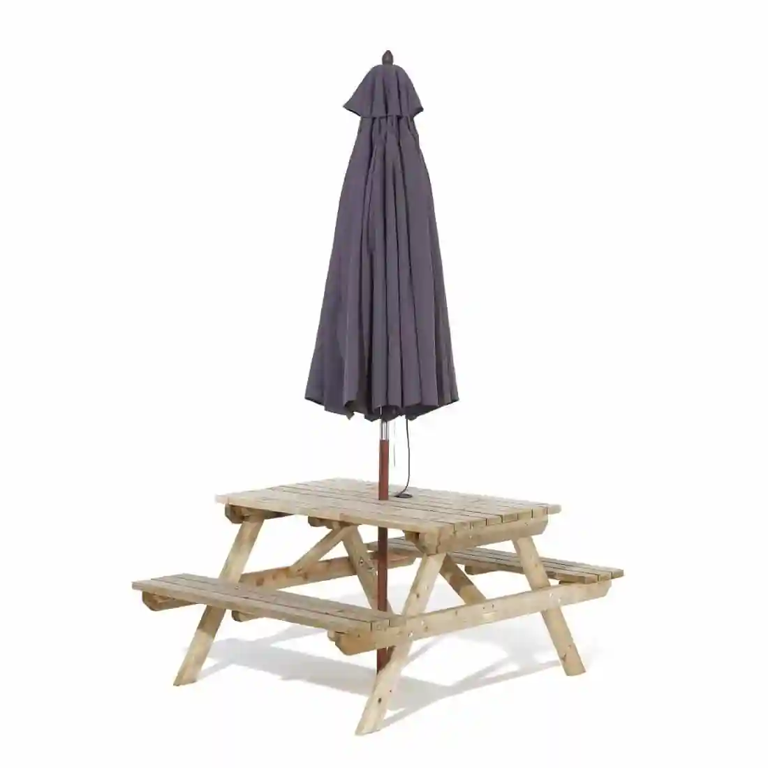 Rowlinson Picnic Table 5ft with Grey Parasol 2.7m - Image 7