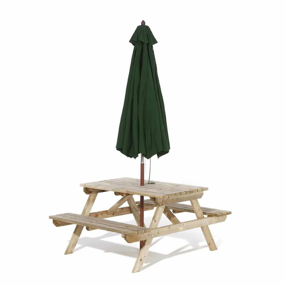 Rowlinson Picnic Table 6ft With Green Parasol 2.7m - Image 10