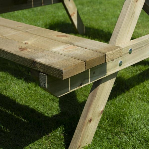Rowlinson Picnic Table 6ft with Green Parasol 2.7m & Base 15kg - Image 9