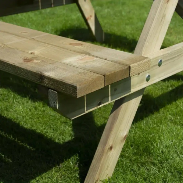 Rowlinson Picnic Table 6ft with Green Parasol 2.7m & Base 15kg - Image 9