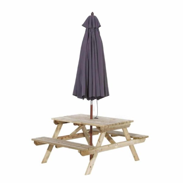 Rowlinson Picnic Table 6ft with Grey Parasol 2.7m - Image 10