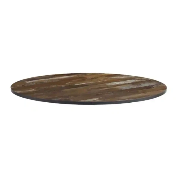 Extrema Round Planked Vintage Wood Table Top 600mm - Image 1