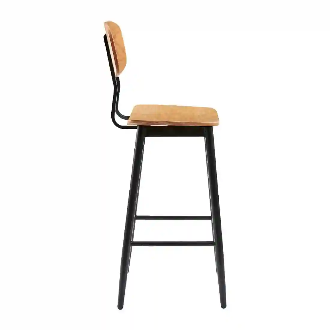 Juna Bar Stool Ply Oak & Black Steel (Pack of 2) - Image 3