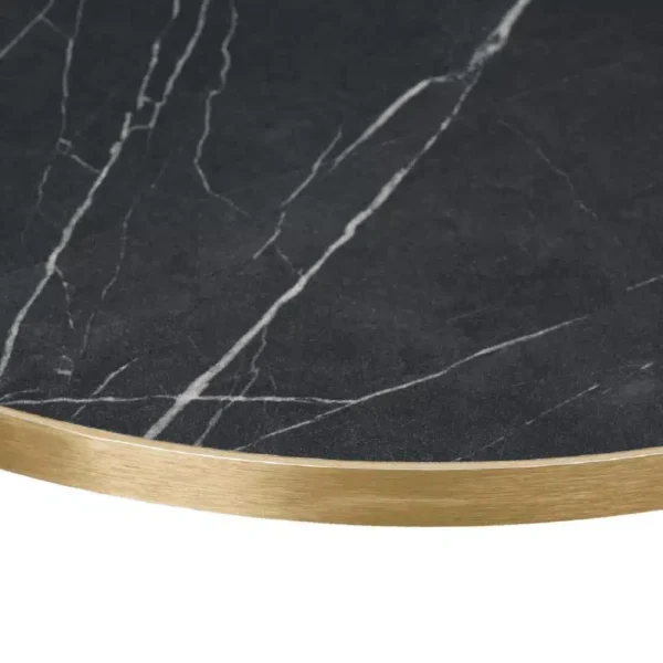 Omega Round Laminate Table Top Black Marble 600mm - Image 2