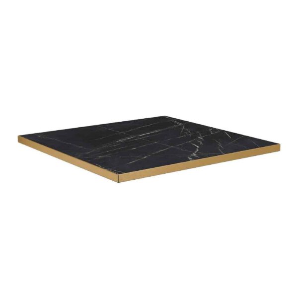 Omega Square Laminate Table Top Black Marble 700x700mm - Image 2