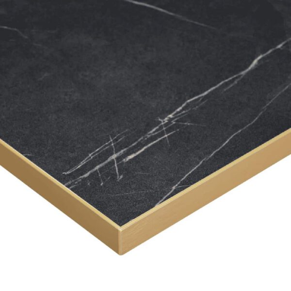 Omega Square Laminate Table Top Black Marble 700x700mm - Image 3